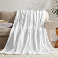KMUSET Fleece Blanket White Queen Size Lightweight Cozy Plush Microfiber Bed by COZYBLANKETHappyHomeLife
