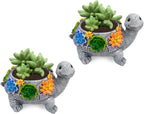 Face Planter Pot, Double Flower Pots Resin with Drainage Hole