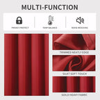 Joydeco Red Custom Solid Single Blackout Curtain - Image 4