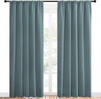 NICETOWN Greyish Blue Blackout Curtains Panels - Image 2