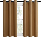 NICETOWN Gold Brown Sleek Blackout Curtains 48 inches Length - Image 2