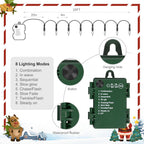 Battery Operated Christmas Lights, 4 Pack 18 FT 50 LED Each Clear Mini String Lights, 8 Modes with Timer Waterproof Tree Lights for Xmas Indoor Outdoor Holiday Home Decor, Multicolor
