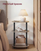 VASAGLE Side Table, Small End Table, Tall Nightstand, Steel Frame