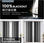 SimpleHome 100% Blackout Ombre Room Darkening Curtains - Image 2