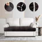 Leather Look Couch Cushion Covers Sofa Seat Slipcovers Sets Couches Furniture - Image 6