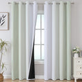 Estelar Textiler Sage and Grayish White Blackout Curtains 108 Inches Long by ESTELARTEXTILER