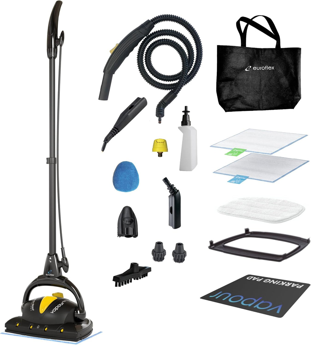 Euroflex Vapour Plus Premium Steam Mop with Floor Care Kit, 18-Piece Set