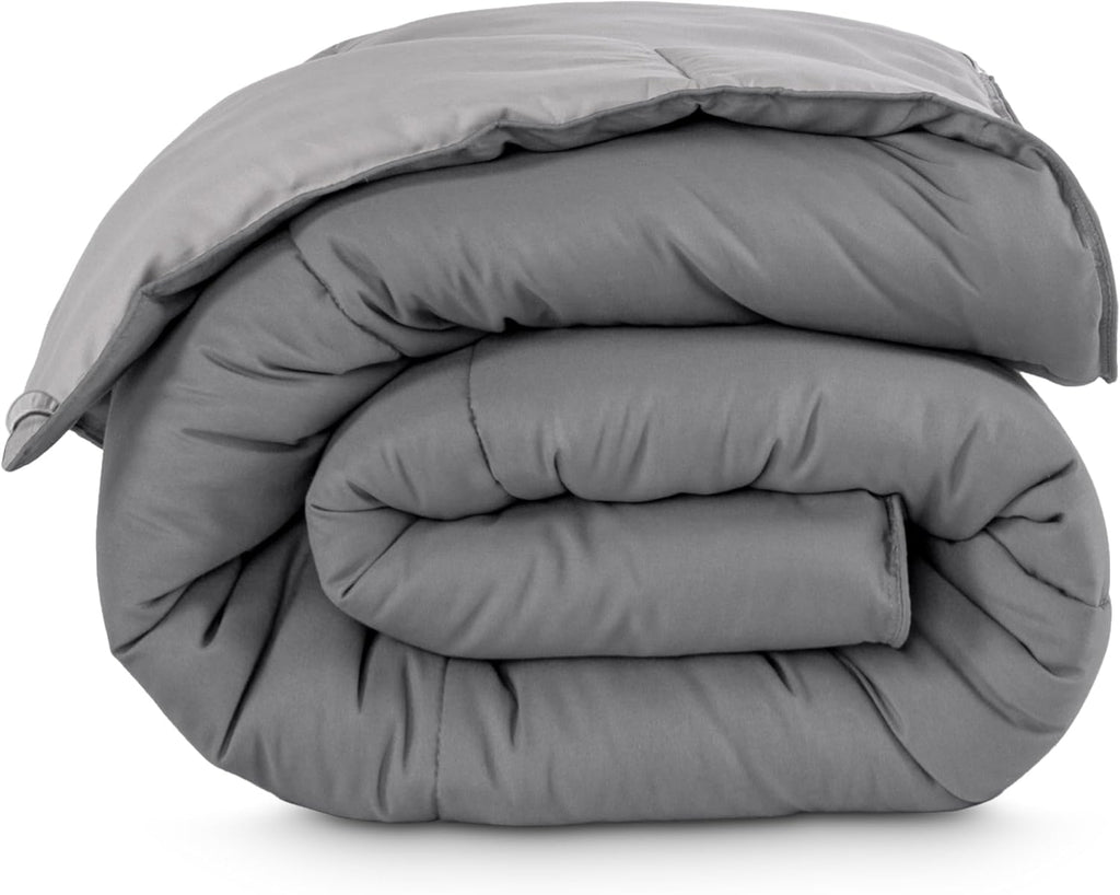 Bare Home Reversible Comforter (Queen, Grey/Light Grey)