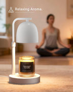 Candle Warmer Lamp with Timer & Dimmable, Adjustable Height White Candle Warmer for Jar Candles, Birthday Gifts for Women & Men, Office Decor, House Warming Gift, Wax Melt Warmer with 2 Bulbs