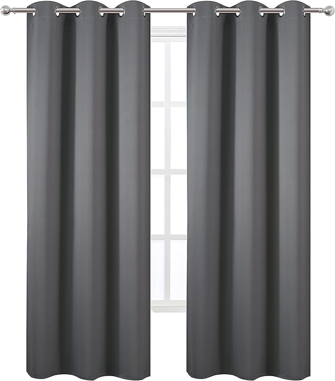 LEMOMO Frost Grey Thermal Blackout Curtains/42 x 95 Inch/Set of 2 Panels Room - Image 2