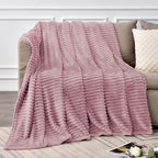 BEDELITE Fleece Throw Blanket for Couch – 3D Ribbed Jacquard Soft and Warm - Image 2