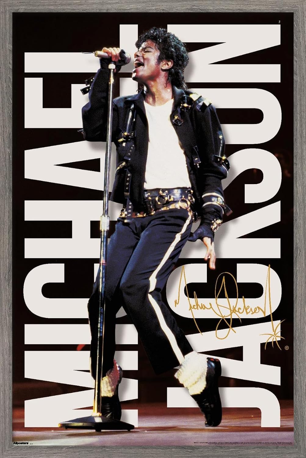 Michael Jackson - Performance Mic Wall Poster, 34L" x 22.4W", Premium Unframed Version
