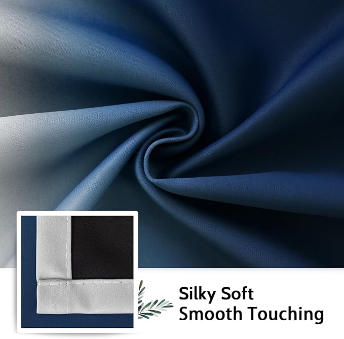 SimpleHome Blue Ombre 100% Blackout Curtains - Image 7