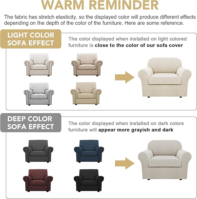 H.VERSAILTEX 2-Pieces Armchair Cover Chair Slipcovers - Image 4