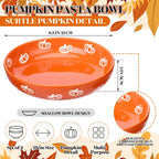 4 Pcs Thanksgiving Pumpkin Pasta Bowls 40 oz Ceramic Dinnerware Set