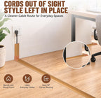 Floor Cord Cover Self Adhesive Cord Hider, Cable Management, Extension Strip Protector for Wires (Light Brown Wood Grain, 1.18" x 20')
