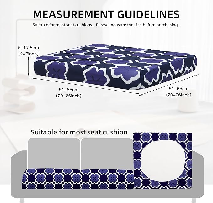 8Pcs Outdoor Cushion Covers, Patio Cushion Covers, Stretch Elastic Slipcovers - Image 2