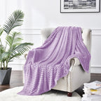 BEDELITE Throw Blanket for Couch, 3D Ribbed Jacquard Soft and Cozy Fleece Throw - Image 8