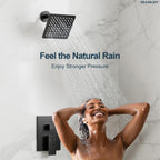 Wall Mount Shower System with Handheld Shower, Matte Black