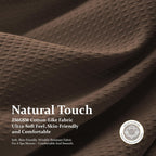 Dynamene Waffle Shower Curtain 256 GSM Heavy Duty Fabric 72"x72" Brown