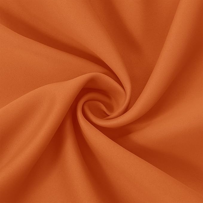 LEMOMO Orange Blackout Curtains 66 x 63 Inch Length/Set of 2 Curtain - Image 5