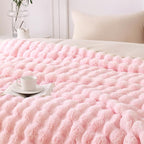 COOVA Faux Fur Throw Blanket for Couch, Cozy Soft and Fuzzy Plush Rabbit Fur - Image 3