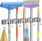 Lifewit Mop and Broom Holder Organizer Wall Mount Non-Slip, 1 Pack, Black