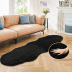 ORINOVA Black Shag Washable Fluffy Fur Area Rugs by ORINOVA