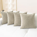 CaliTime Throw Pillow Covers Decorative 18 X 18 Inches Pack of 4 Cozy Chenille by CaliTime