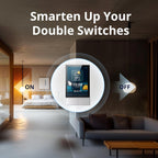 SONOFF Smart Switch, 2-Switch Panel Home Control, WiFi Smart Scene Wall Switch with Touchscreen, Smart Temperature Function, Lights Control, Compatible with Alexa and Google Home (1, White)