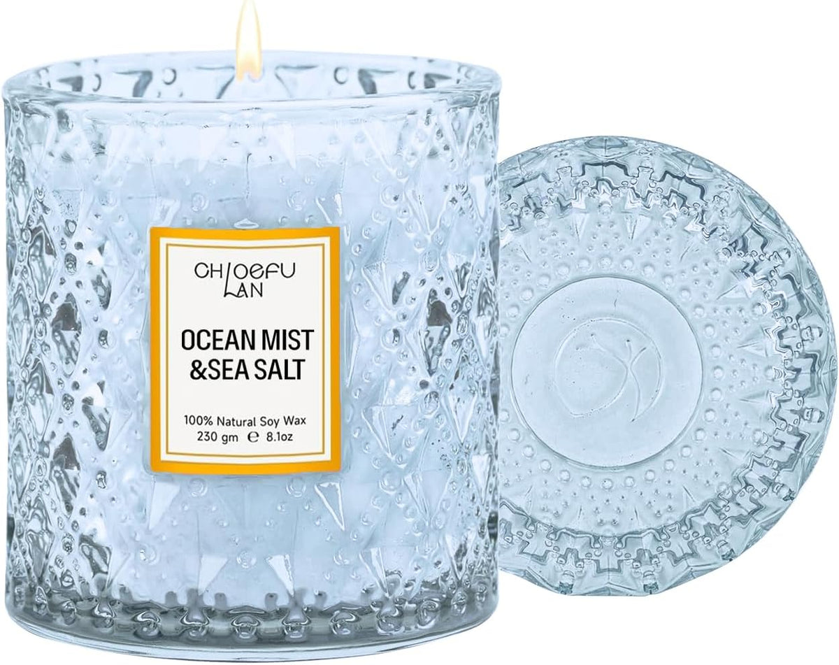Chloefu LAN Summer California Mist Ocean & Sea Salt Candle, 8.1 oz
