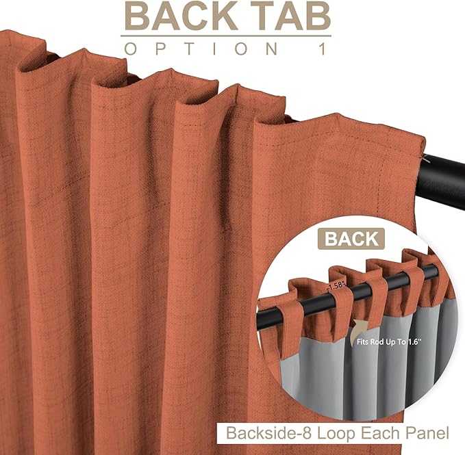 100% Blackout Shield Linen Blackout Curtains - Image 3