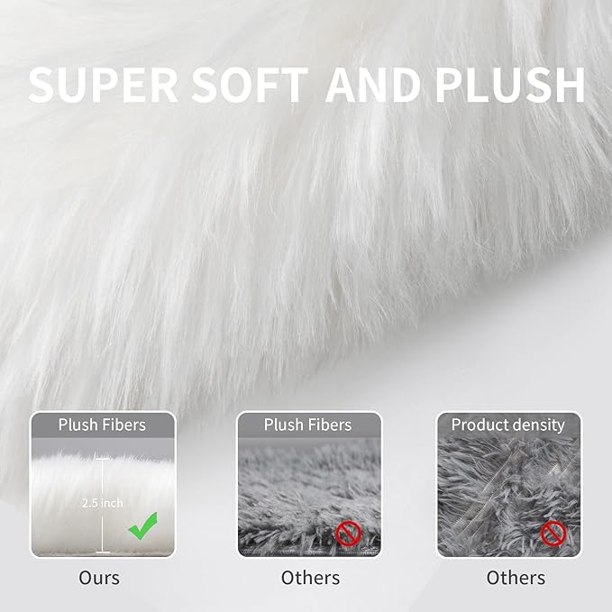 Faux Fur Area Rug, Indoor Plush Floor Carpets - Image 5