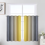 Estelar Textiler Grey and Yellow Ombre Short Blackout Curtains 36 Inch Long - Image 2