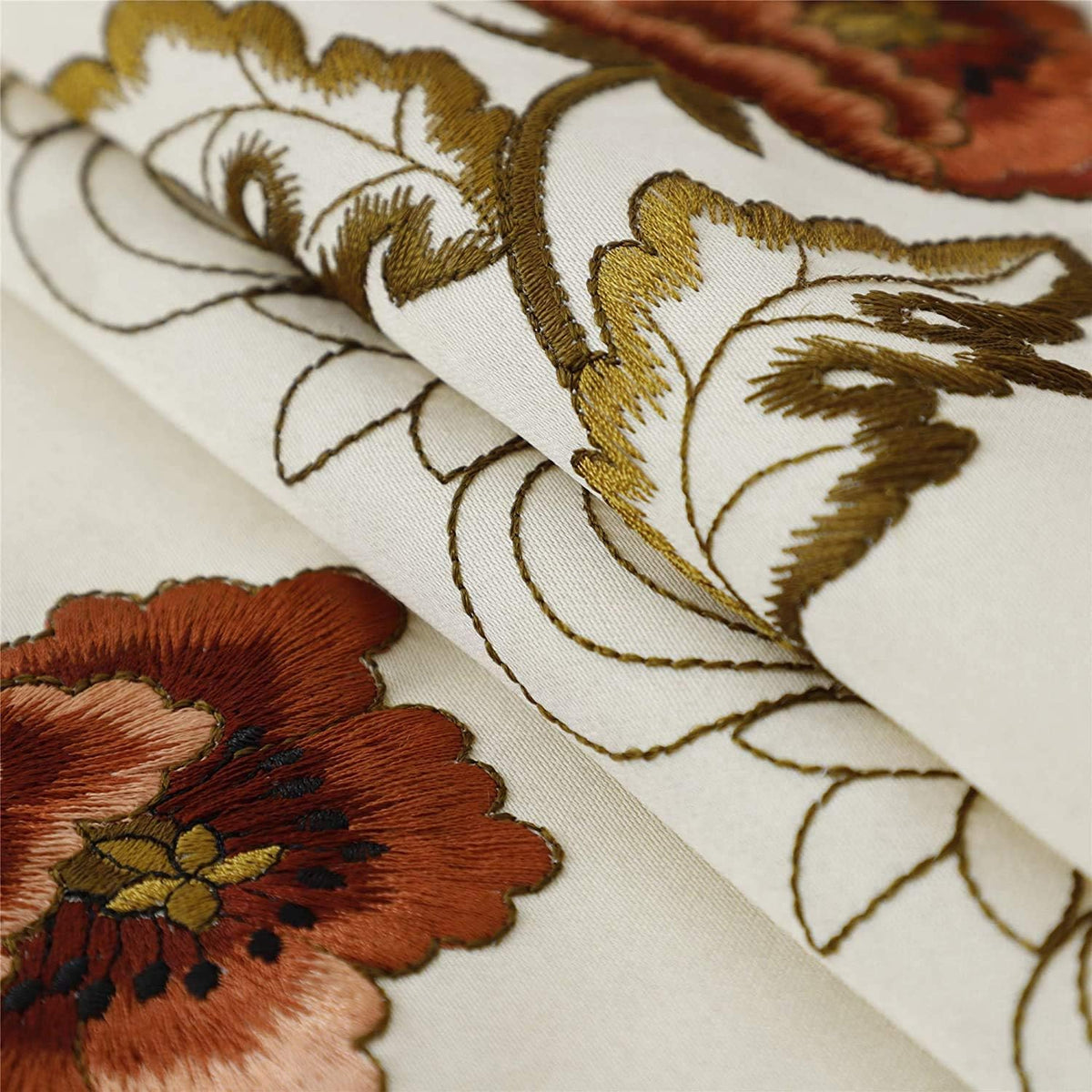 Arzoe Vintage European Flower Lace Table Runner Elegant Runners Cabinet Dining Room Table Decoration (Burgundy, 16×77 Inch)