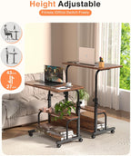 QZMDSM Portable Rolling Desk on Wheels