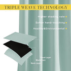 NICETOWN Aqua Blue Blackout Bedroom Curtains, Energy Saving Thermal Window - Image 3