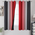 Estelar Textiler Ombre Red and Black Curtains 63 Inch Length 2 Panels, 100% by ESTELARTEXTILER