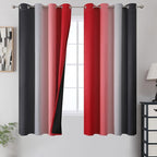 Estelar Textiler Ombre Red and Black Curtains 63 Inch Length 2 Panels, 100% by ESTELARTEXTILER