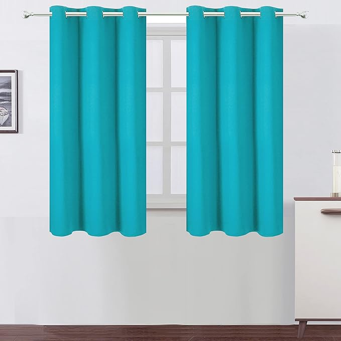 LEMOMO Teal Blackout Curtains 34 x 54 Inch Length/Set of 2 Curtain by Lemomo