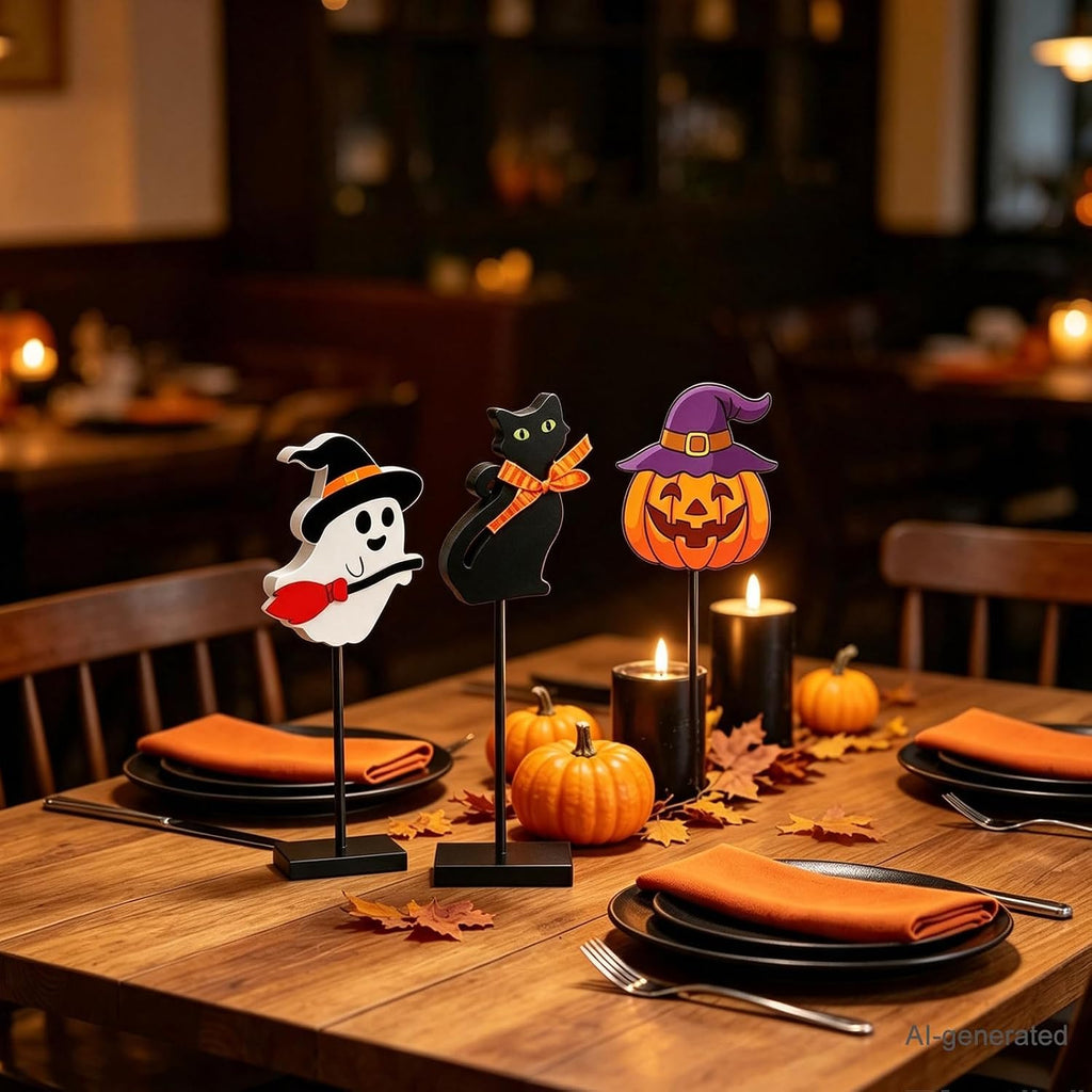 Interchangeable Halloween Christmas Tabletop Decor, Seasonal Home Decor
