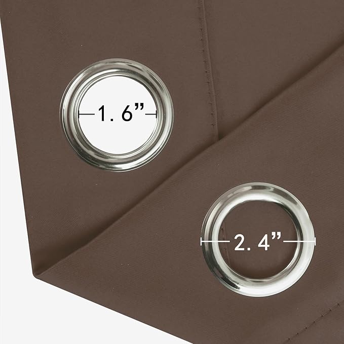 LEMOMO Blackout Curtains 52 x 120 Inch Long Chocolate Curtains Set of 2 Panels - Image 5