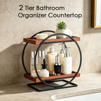2-Tier Bathroom Counter Organizer, Wooden Perfume Organizer Dresser