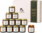 YINUO LIGHT 12 Scented Candles Gift Set, Soy Wax, Amber Glass, 3.5 oz