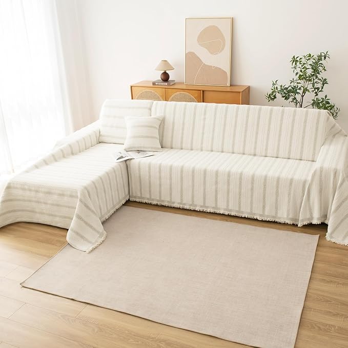 Couch Cover for Dogs, Boho Sofa Covers for 3 Cushion Couch, Chenille Sofa - Image 5