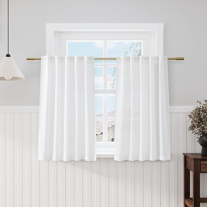 Nanspring 48 Inch Linen Curtains, 2 Panels by Nanspring