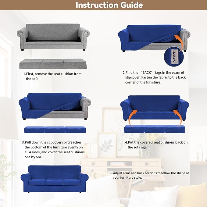 WEERRW 4 Pieces High Stretch Couch Covers - Image 6