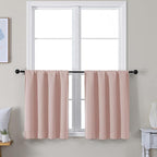 Simplebrand Ava Blush Short 24 Inches Blackout Curtain 2 Panels Set, Half by Simplebrand