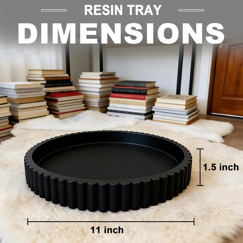 Round Decorative Tray for Coffee Table Decor Table Centerpieces