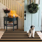 Black Tan Striped Entry Rug - Image 6